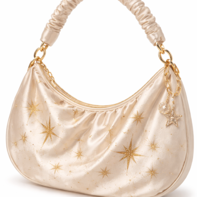 Bolso de seda con estampado de estrellas