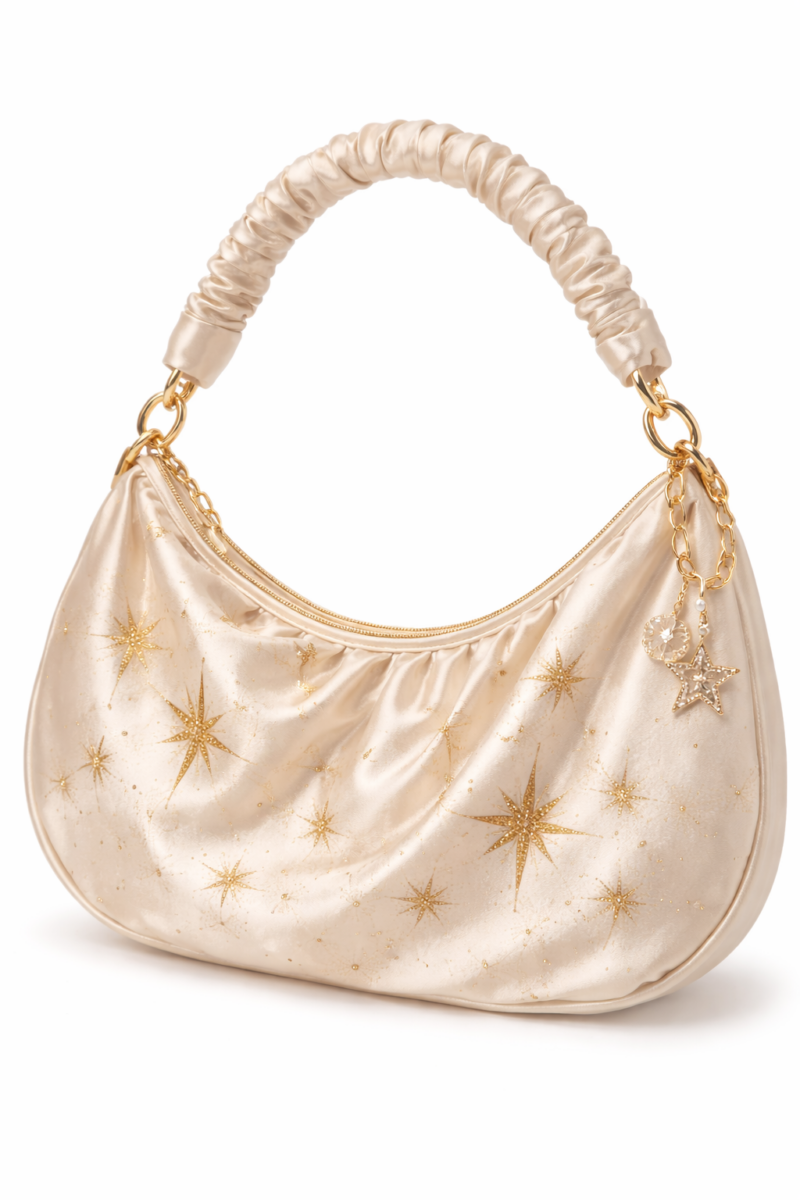 Bolso de seda con estampado de estrellas